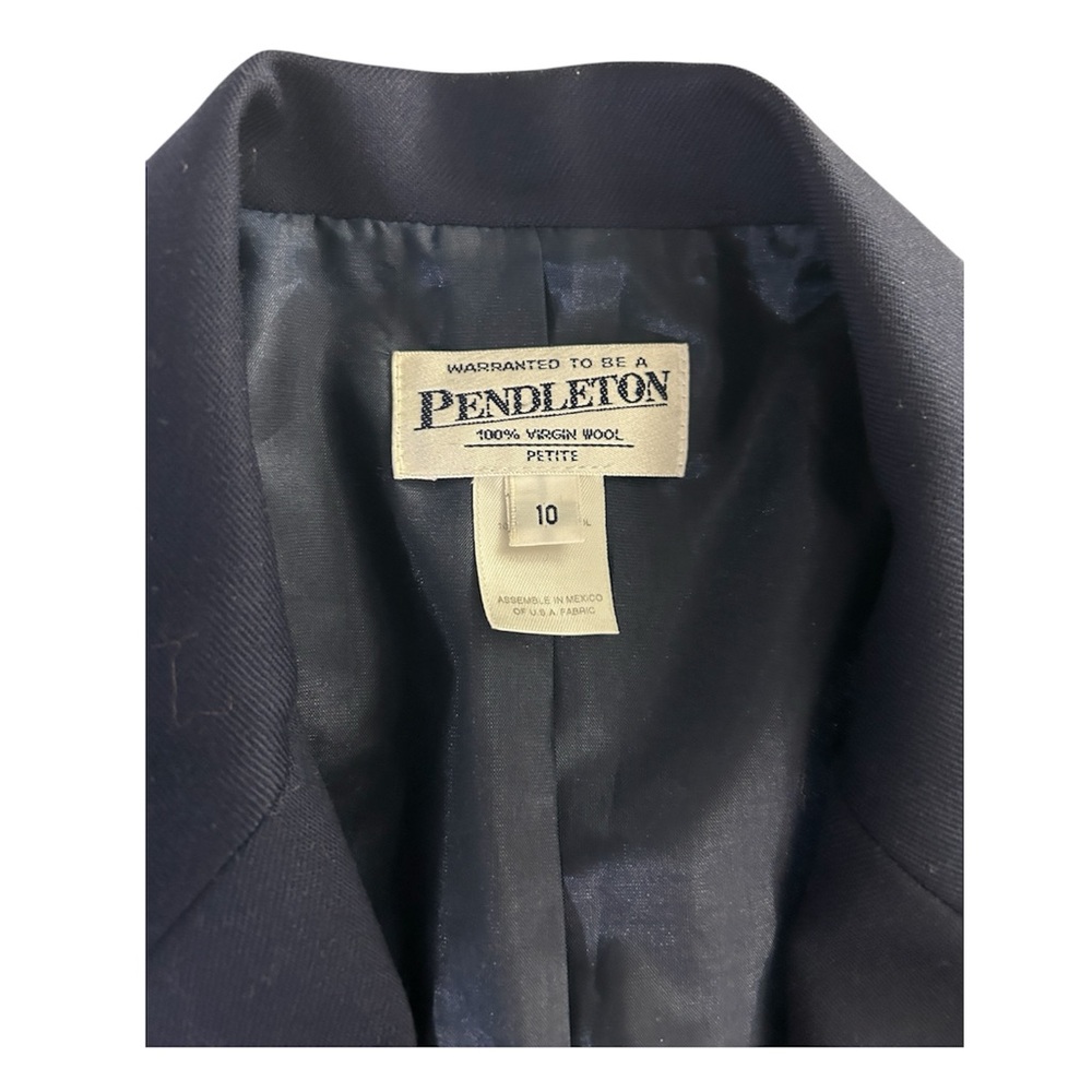 Pendleton Women’s One Button Blue/ Navy Blazer Si… - image 2